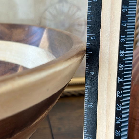 Wooden Decorative Bowl set large Wooden Bowl set Boho Kitchen Decor Farmhouse - Picture 8 of 9